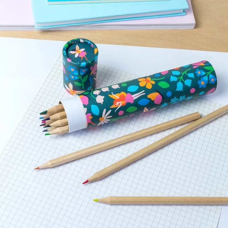 Rex London Long tube of colouring pencils - Fairies in the Garden Online