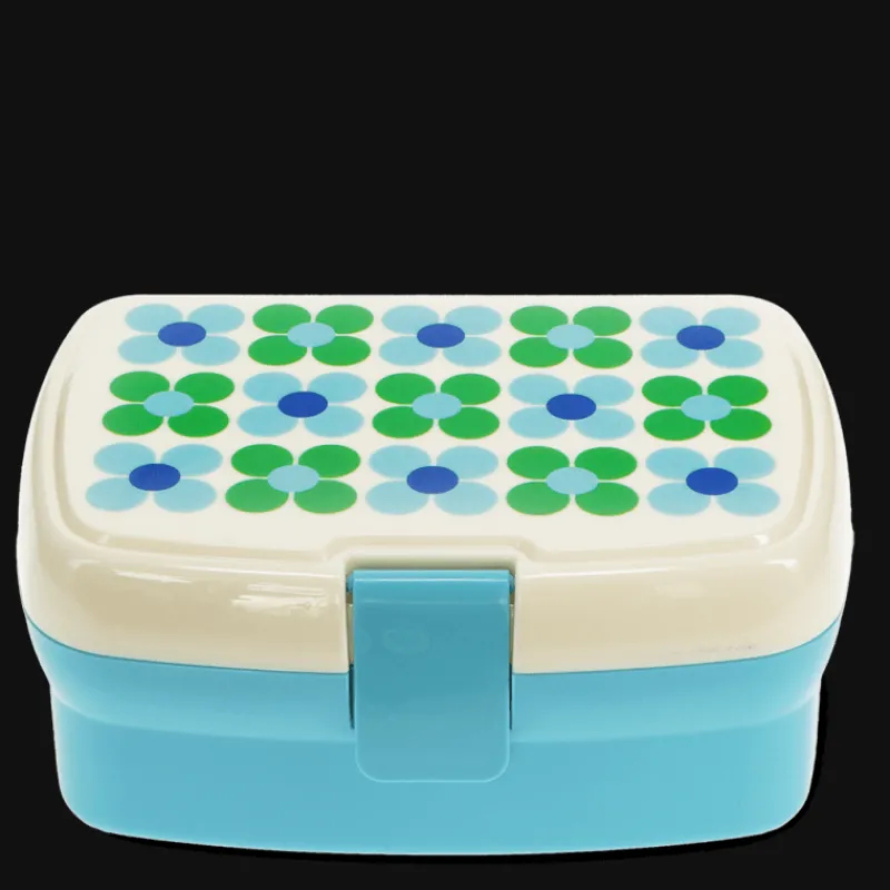 Rex London Lunch box with tray - Blue and green Daisy Discount