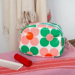 Rex London Makeup bag - Pink and green Daisy Hot