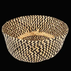 Rex London Medium seagrass belly basket - Black zigzag Discount