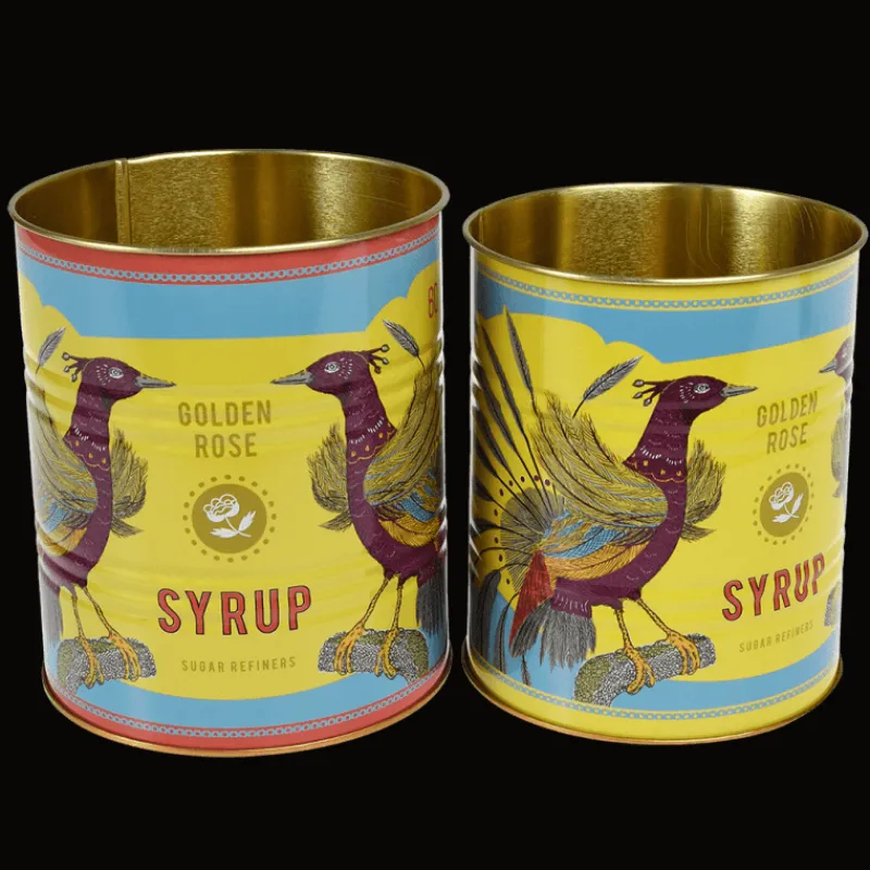 Rex London Medium storage tins (set of 2) - GOLDEN ROSE SYRUP Outlet