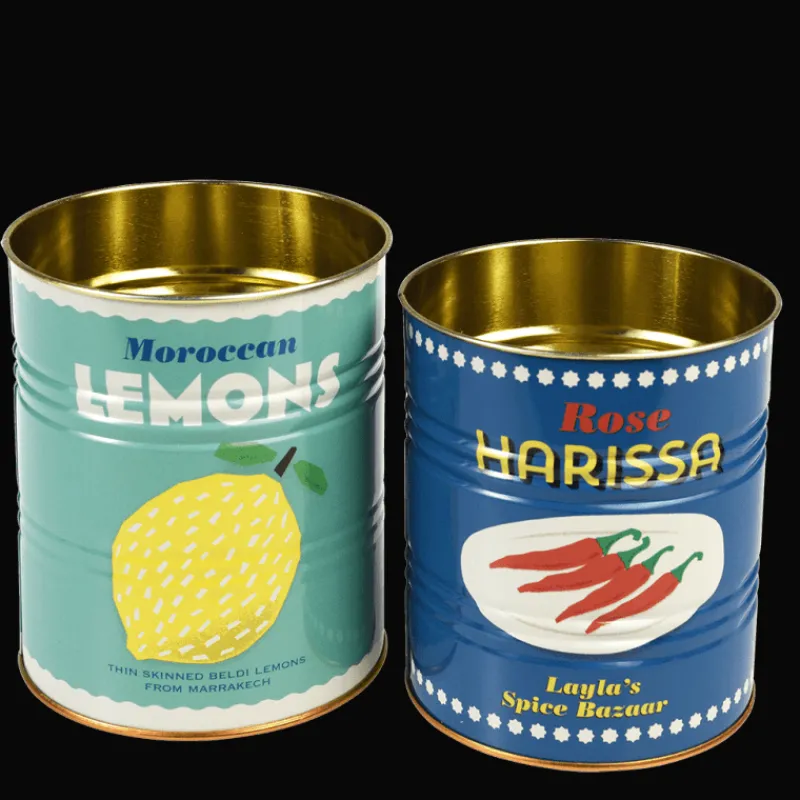 Rex London Medium storage tins (set of 2) - LEMONS & HARISSA New
