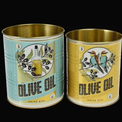 Rex London Medium storage tins (set of 2) - OLIVE OIL New