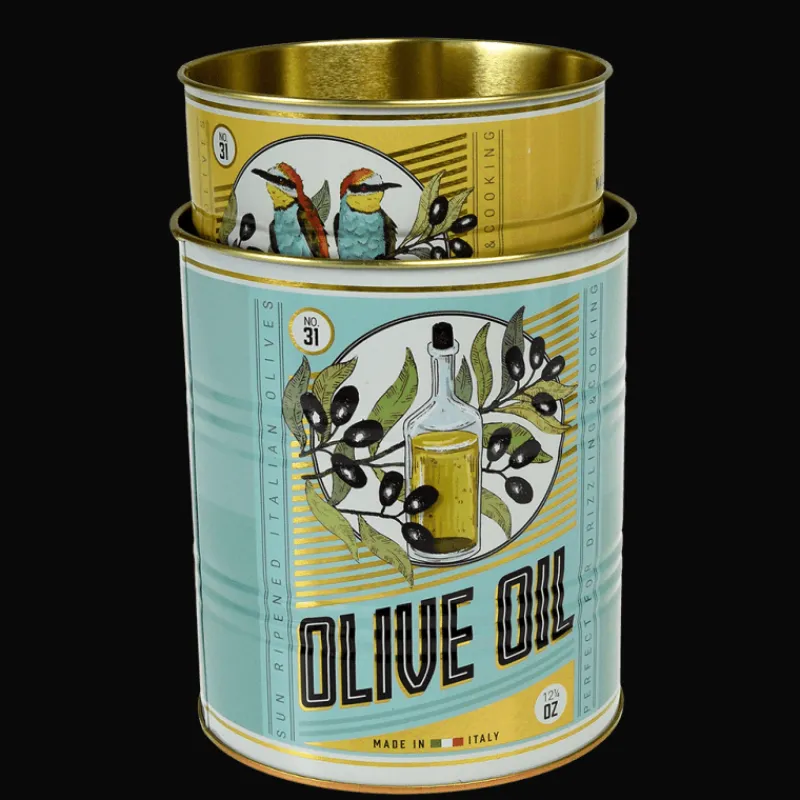 Rex London Medium storage tins (set of 2) - OLIVE OIL New