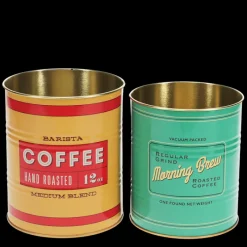 Rex London Medium storage tins (set of 2) - Vintage coffee Sale