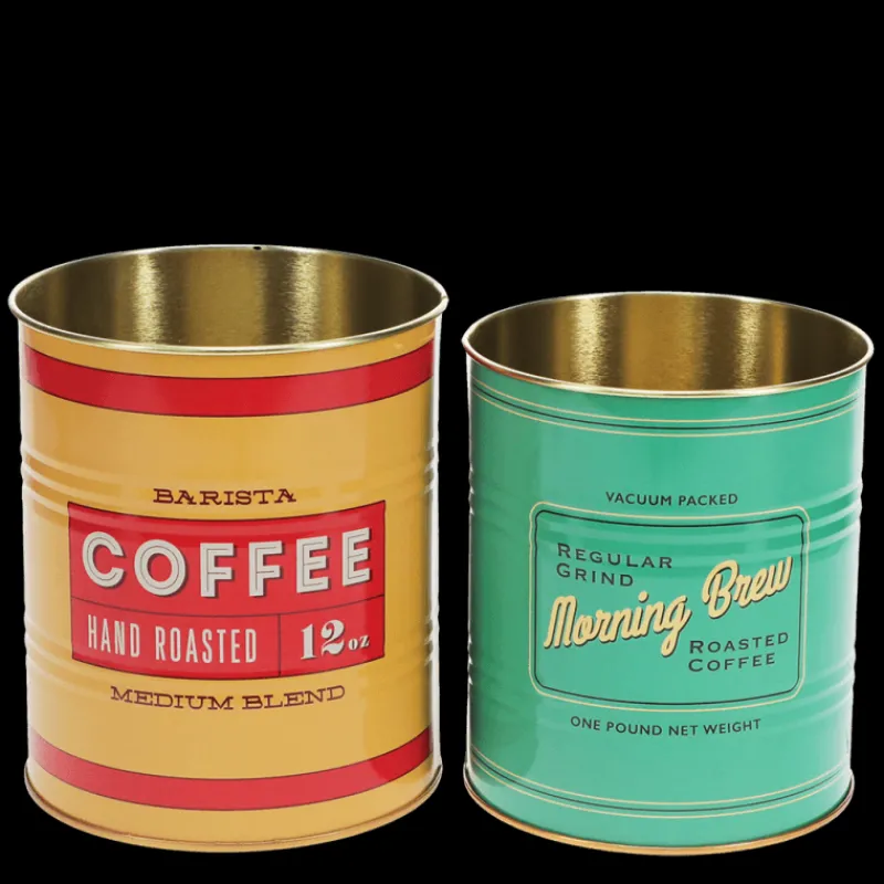 Rex London Medium storage tins (set of 2) - Vintage coffee Sale