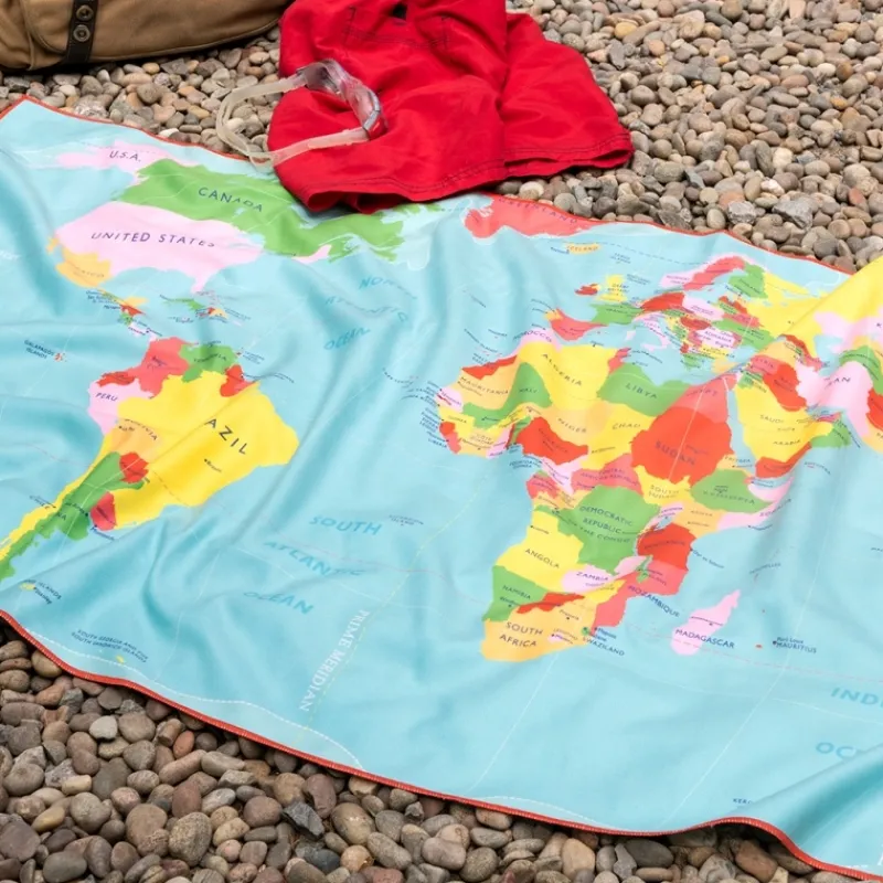 Rex London Microfibre travel towel - World Map New