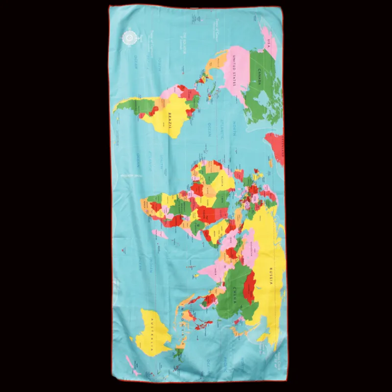 Rex London Microfibre travel towel - World Map New