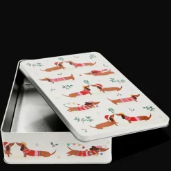 Rex London Mince pie storage tin - Festive Sausage Dog Best