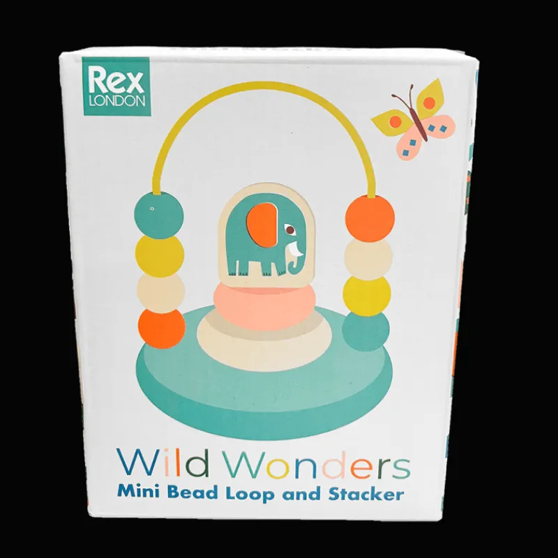 Rex London Mini bead loop and stacker wooden toy - Wild Wonders Sale