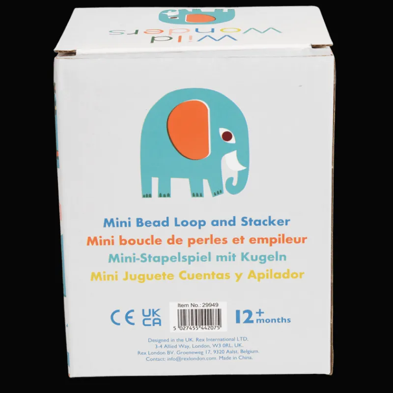 Rex London Mini bead loop and stacker wooden toy - Wild Wonders Sale