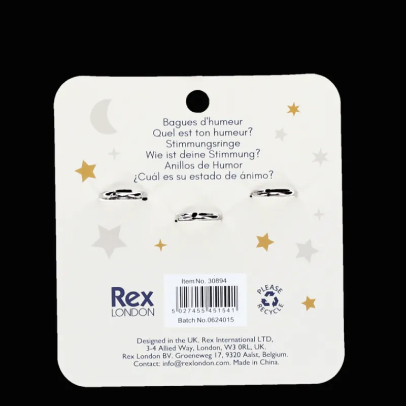 Rex London Mood rings (set of 3) - Heart, star & moon Fashion