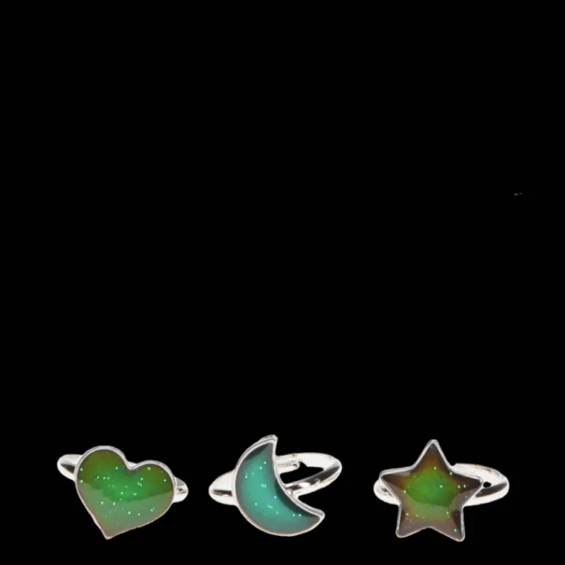 Rex London Mood rings (set of 3) - Heart, star & moon Fashion