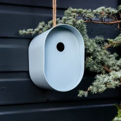 Rex London Oval bamboo fibre birdhouse - Blue Sale
