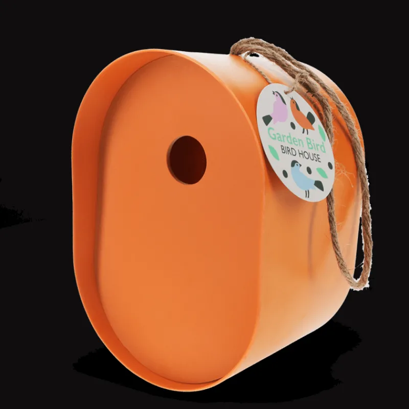 Rex London Oval bamboo fibre birdhouse - Orange Fashion