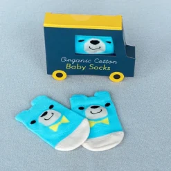 Rex London Pair of baby socks - Blue bear Discount