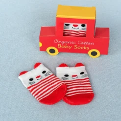 Rex London Pair of baby socks - Red cat Best