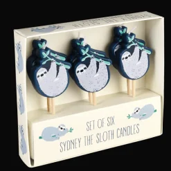 Rex London Party cake candles (set of 6) - Sydney the Sloth Clearance