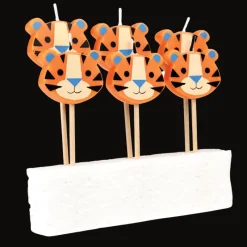 Rex London Party cake candles (set of 6) - Ziggy the Tiger Hot
