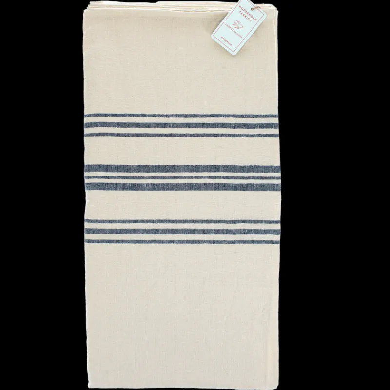 Rex London Pure Belgian linen tablecloth (120 x 180cm) - Blue stripe Hot