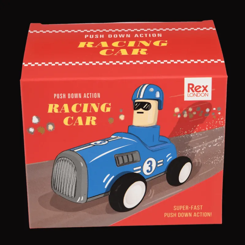 Rex London Push down action racing car - Blue Sale