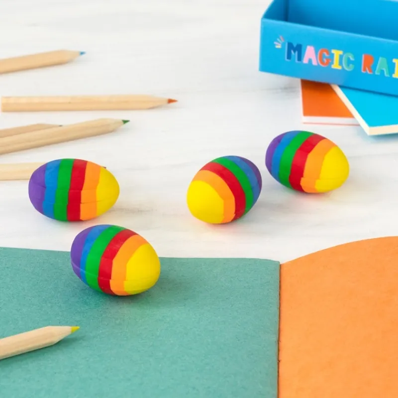 Rex London Rainbow egg erasers (set of 4) New