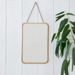 Rex London Rectangular hanging mirror (29cm x 19cm) - Gold tone Online
