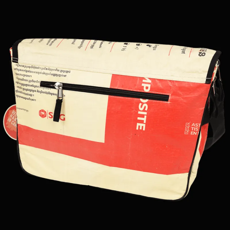 Rex London Recycled cement bag courier satchel Clearance