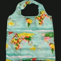 Rex London Recycled foldaway shopper bag - World Map Fashion