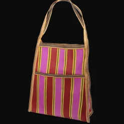 Rex London Recycled woven bag with side pocket - Yellow, pink, red Online