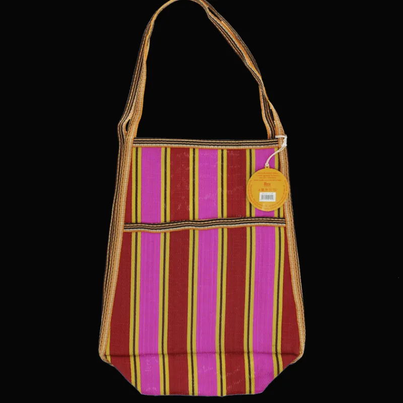 Rex London Recycled woven bag with side pocket - Yellow, pink, red Online