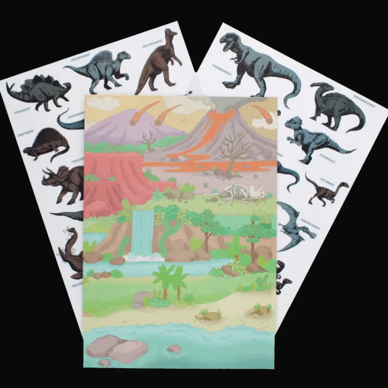 Rex London Reusable stickers and scenes - Prehistoric Land dinosaur Hot