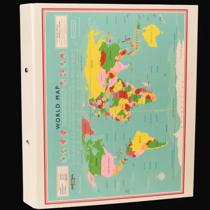 Rex London Ring binder - World Map New