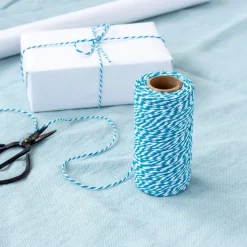 Rex London Roll of twine (100m) - Aquamarine and white New