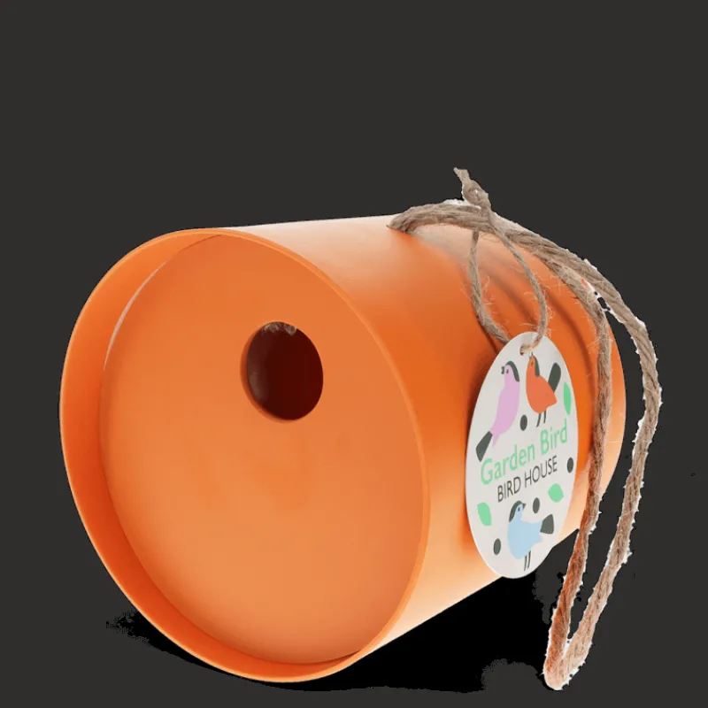 Rex London Round bamboo fibre birdhouse - Orange Hot