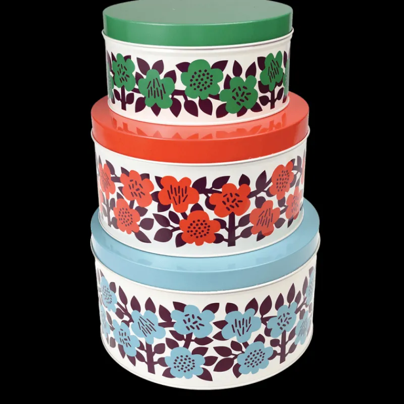 Rex London Round nesting tins (set of 3) - Astrid Flower Discount