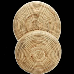 Rex London Round water hyacinth trays (set of 2) Online