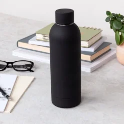 Rex London Rubber coated steel bottle 500ml - Black New