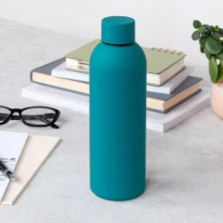 Rex London Rubber coated steel bottle 500ml - Petrol blue Best