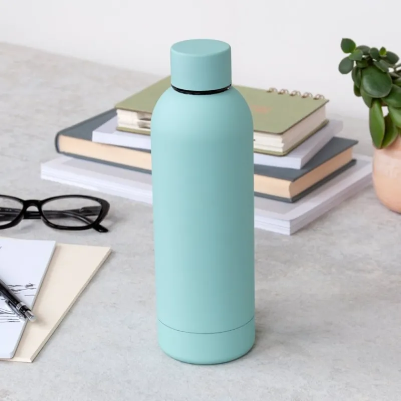Rex London Rubber coated steel bottle 500ml - Eggshell blue Clearance