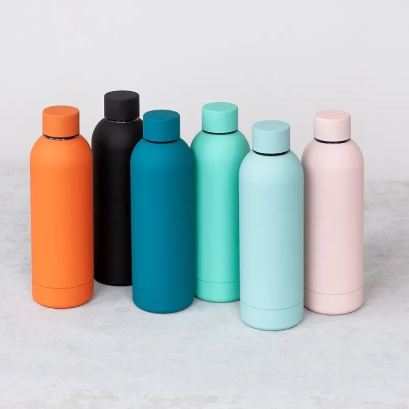 Rex London Rubber coated steel bottle 500ml - Eggshell blue Clearance
