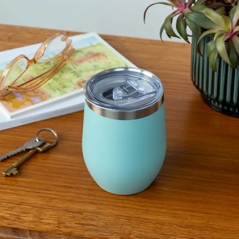 Rex London Rubber coated travel cup 350ml - Eggshell blue Clearance