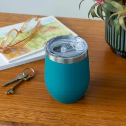 Rex London Rubber coated travel cup 350ml - Petrol blue New