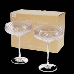 Rex London Scalloped coupe cocktail glasses 250ml (set of 2) - Pink Best