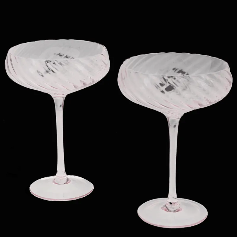 Rex London Scalloped coupe cocktail glasses 250ml (set of 2) - Pink Best