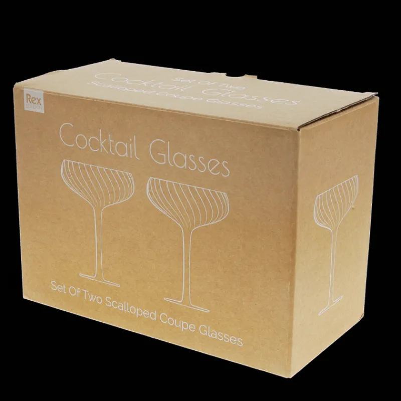 Rex London Scalloped coupe cocktail glasses 250ml (set of 2) - Pink Best