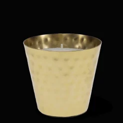 Rex London Scented candle - Gold tone hammered metal Clearance