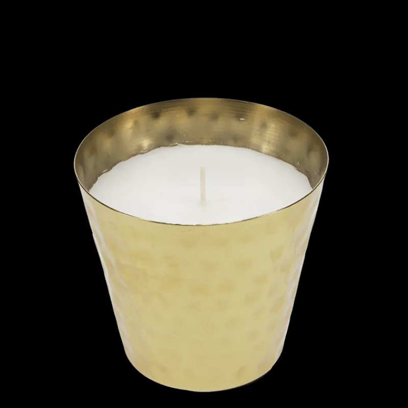 Rex London Scented candle - Gold tone hammered metal Clearance