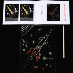 Rex London Scratch art set (4 sheets) - Space Age Hot
