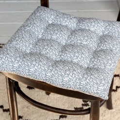 Rex London Seat pad cushion (37x37cm) - Grey leaf Sale